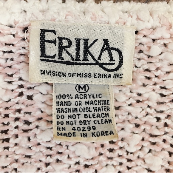 VINTAGE ERIKA ROSE FLORAL SWEATER PINK SZ M EUC - Picture 4 of 7